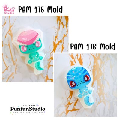PAM 171-178 Cute Dino Mold  / Set 8 Molds + Special Mold PAM 170 / Dinosaur / Painting Anime Mold / Silicone Mold