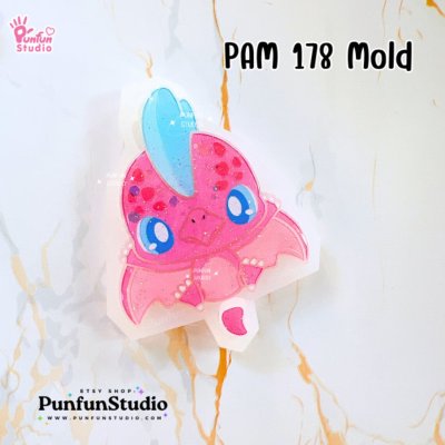 PAM 171-178 Cute Dino Mold  / Set 8 Molds + Special Mold PAM 170 / Dinosaur / Painting Anime Mold / Silicone Mold