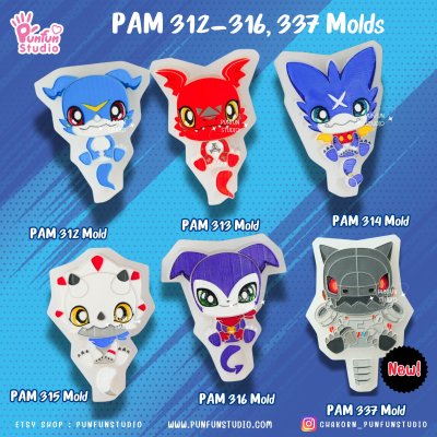 Digimold PAM 312, 313, 314, 315, 316, 337 / Painting Anime Mold / Silicone Mold