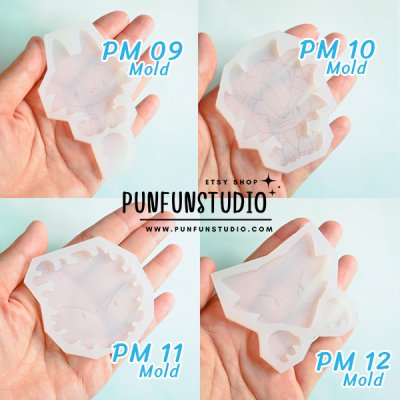 Poke Mix Mold Set C / 12 Molds / Pokemold / Silicone Mold
