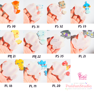 Poke Mix Mold Set F / 12 Molds / Pokemold / Silicone Mold