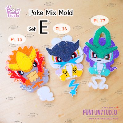 Poke Mix Mold Set E / 12 Molds / Pokemold / Silicone Mold