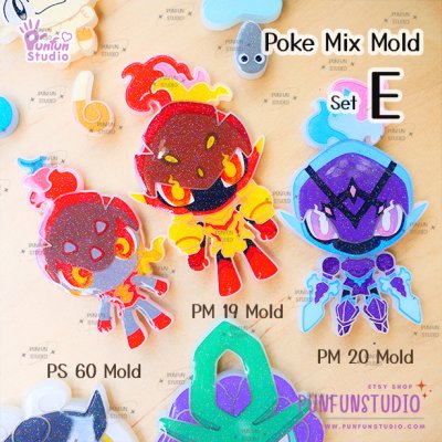 Poke Mix Mold Set E / 12 Molds / Pokemold / Silicone Mold