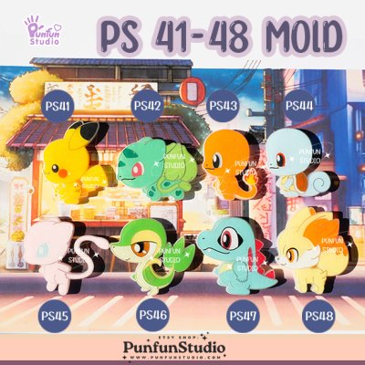 PS 41, 42, 43, 44, 45, 46, 47, 48 Mold / Side view / Pokemold / Silicone Mold
