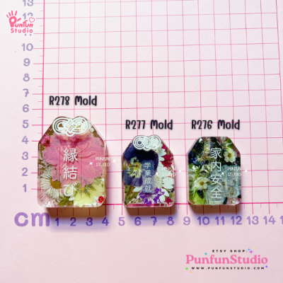 R278 Omamori with Bow Mold / Thickness 10+2 mm/ Silicone Mold / Epoxy Resin Mold