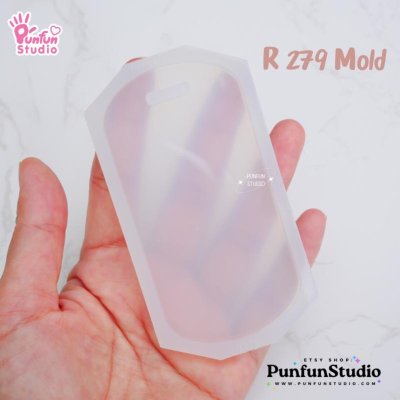 R 279 Luggage, Baggage Tag Mold / 10x5 cm / Thickness 5 mm / Hole 15 x 4 mm / Silicone Mold / Epoxy Resin Mold