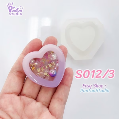 S012/3 Heart Shaker Mold / Shaker Mold / Silicone Mold
