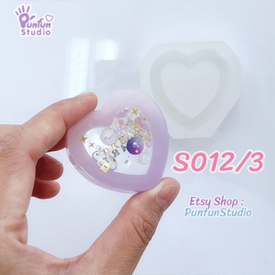 S012/3 Heart Shaker Mold / Shaker Mold / Silicone Mold