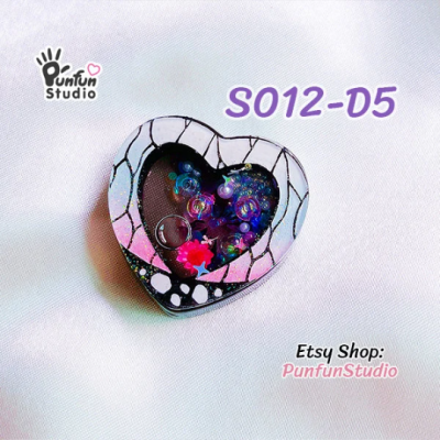 S012-D1 to D6 Slayer Heart Shaker Mold  / 6 Heart shaker molds + Free 2 CSM S012 / Silicone Mold