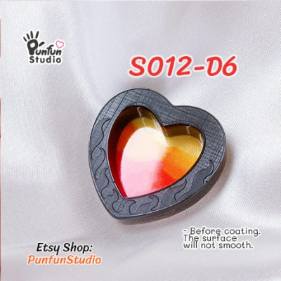 S012-D1 to D6 Slayer Heart Shaker Mold  / 6 Heart shaker molds + Free 2 CSM S012 / Silicone Mold
