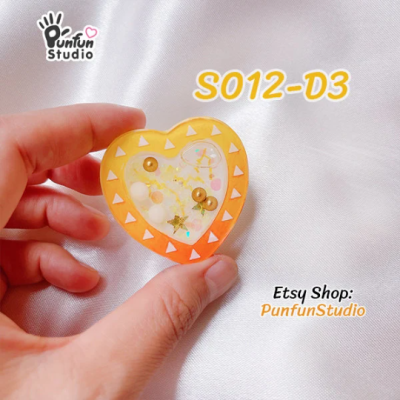 S012-D1 to D6 Slayer Heart Shaker Mold  / 6 Heart shaker molds + Free 2 CSM S012 / Silicone Mold