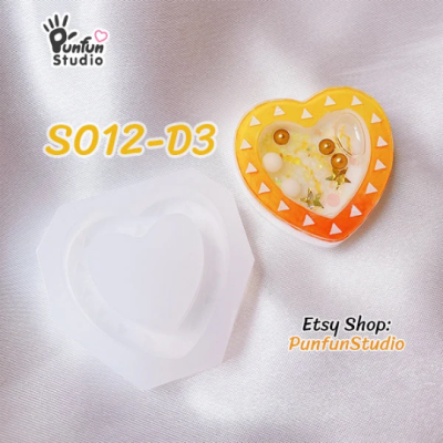 S012-D1 to D6 Slayer Heart Shaker Mold  / 6 Heart shaker molds + Free 2 CSM S012 / Silicone Mold