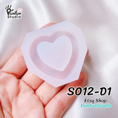 S012-D1 to D6 Slayer Heart Shaker Mold  / 6 Heart shaker molds + Free 2 CSM S012 / Silicone Mold
