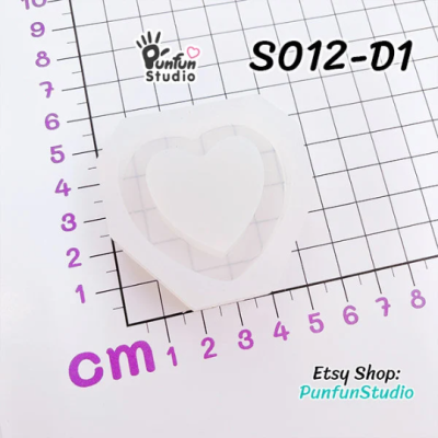 S012-D1 to D6 Slayer Heart Shaker Mold  / 6 Heart shaker molds + Free 2 CSM S012 / Silicone Mold