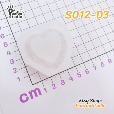 S012-D1 to D6 Slayer Heart Shaker Mold  / 6 Heart shaker molds + Free 2 CSM S012 / Silicone Mold