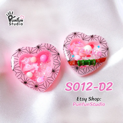 S012-D1 to D6 Slayer Heart Shaker Mold  / 6 Heart shaker molds + Free 2 CSM S012 / Silicone Mold