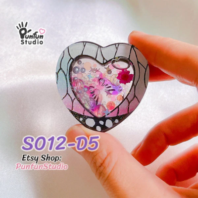 S012-D1 to D6 Slayer Heart Shaker Mold  / 6 Heart shaker molds + Free 2 CSM S012 / Silicone Mold