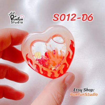 S012-D1 to D6 Slayer Heart Shaker Mold  / 6 Heart shaker molds + Free 2 CSM S012 / Silicone Mold
