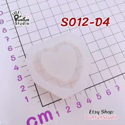 S012-D1 to D6 Slayer Heart Shaker Mold  / 6 Heart shaker molds + Free 2 CSM S012 / Silicone Mold