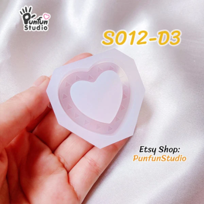S012-D1 to D6 Slayer Heart Shaker Mold  / 6 Heart shaker molds + Free 2 CSM S012 / Silicone Mold