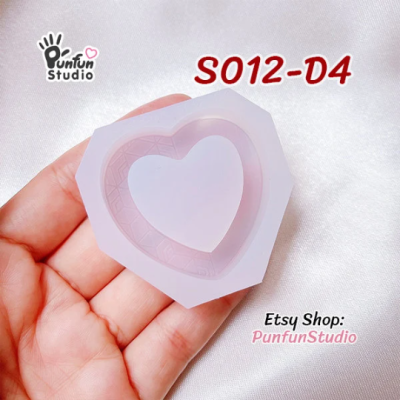 S012-D1 to D6 Slayer Heart Shaker Mold  / 6 Heart shaker molds + Free 2 CSM S012 / Silicone Mold