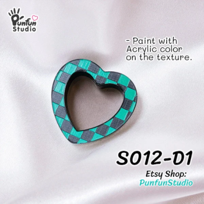 S012-D1 to D6 Slayer Heart Shaker Mold  / 6 Heart shaker molds + Free 2 CSM S012 / Silicone Mold