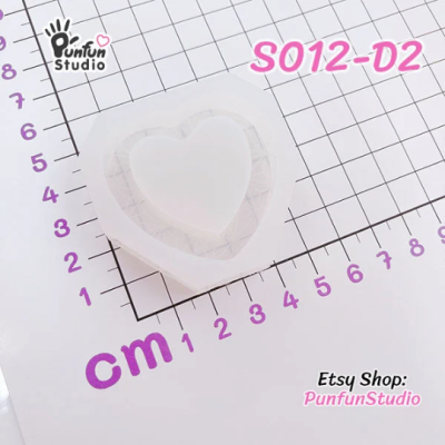 S012-D1 to D6 Slayer Heart Shaker Mold  / 6 Heart shaker molds + Free 2 CSM S012 / Silicone Mold