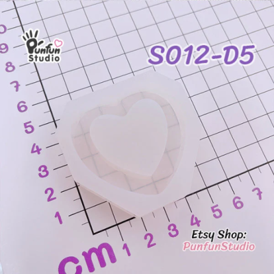 S012-D1 to D6 Slayer Heart Shaker Mold  / 6 Heart shaker molds + Free 2 CSM S012 / Silicone Mold