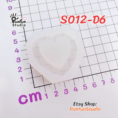 S012-D1 to D6 Slayer Heart Shaker Mold  / 6 Heart shaker molds + Free 2 CSM S012 / Silicone Mold