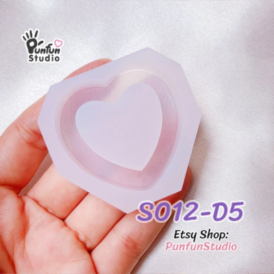 S012-D1 to D6 Slayer Heart Shaker Mold  / 6 Heart shaker molds + Free 2 CSM S012 / Silicone Mold