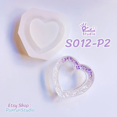 S012-P1, S012-P2 Heart Shaker Mold / Shaker Mold / Silicone Mold