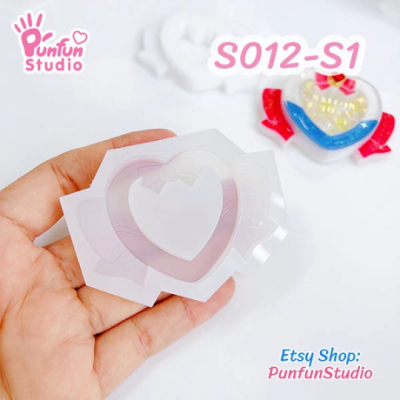 S012-P1, S012-P2,S012-S1 Heart Shaker Mold / Shaker Mold / Silicone Mold