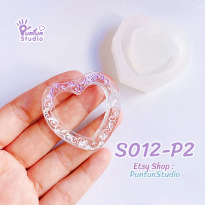 S012-P1, S012-P2 Heart Shaker Mold / Shaker Mold / Silicone Mold