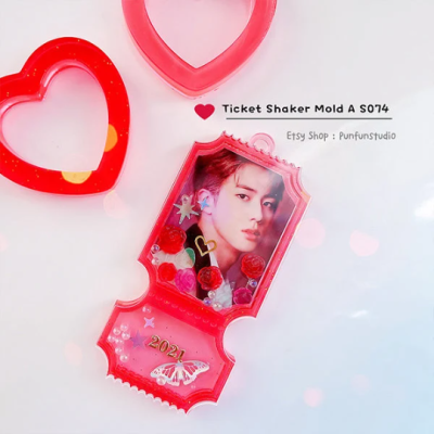 S074 Ticket Shaker Mold A , CSM S074 / Shaker Mold / Silicone Mold