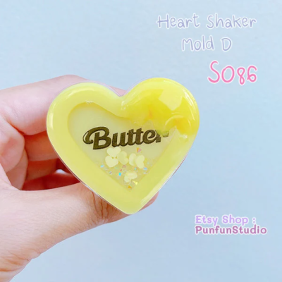 S086 Heart Shaker Mold D , CSM S086  / Cover Sheet Mold / Silicone Mold