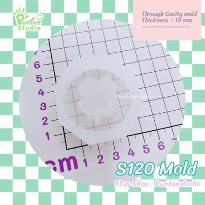 S120 Four- Leaf Clover in Round Shaker Mold / Shaker Mold / Silicone Mold