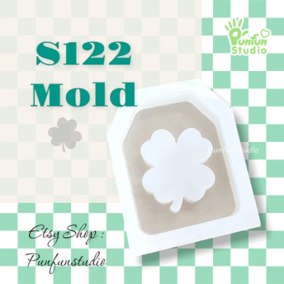 S122 Four- Leaf Clover in Omamori Shaker Mold / Shaker Mold / Silicone Mold