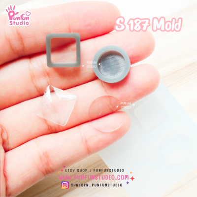 S187 Circle & Square Tiny Shaker Mold / Tiny Mold / UV Resin Mold / Earring Mold / Pendant Mold