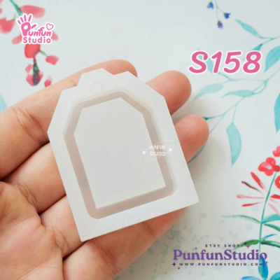 S158 Omamori Shaker Mold , CSM S158 / A smaller one with Hanging Hole / Cover Sheet Mold  / Silicone Mold