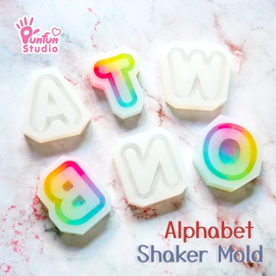 S131-156 Mold  / Alphabet Shaker Mold / A-Z 26 pieces / Silicone Mold
