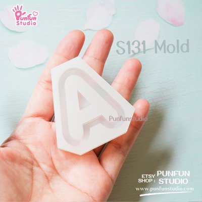 S131-156 Mold  / Alphabet Shaker Mold / A-Z 26 pieces / Silicone Mold
