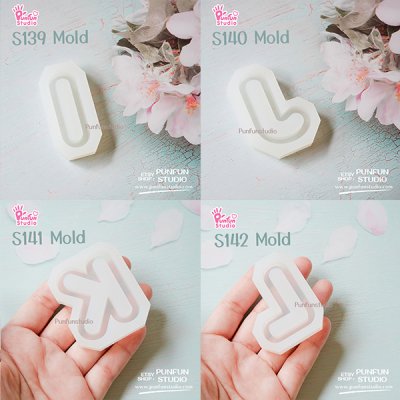 S131-156 Mold  / Alphabet Shaker Mold / A-Z 26 pieces / Silicone Mold