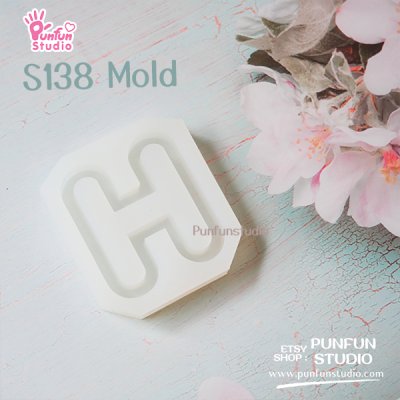S131-156 Mold  / Alphabet Shaker Mold / A-Z 26 pieces / Silicone Mold