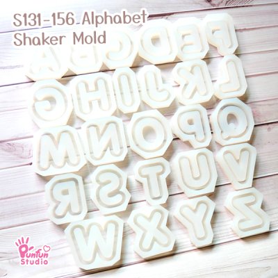 S131-156 Mold  / Alphabet Shaker Mold / A-Z 26 pieces / Silicone Mold