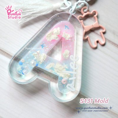 S131-156 Mold  / Alphabet Shaker Mold / A-Z 26 pieces / Silicone Mold