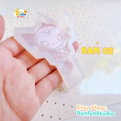 SAM 01-09 Eev Evo Mold Set / Shiny Anime Mold / 9 Molds + glitter / Silicone Mold