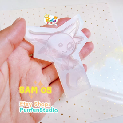 SAM 01-09 Eev Evo Mold Set / Shiny Anime Mold / 9 Molds + glitter / Silicone Mold