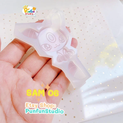 SAM 01-09 Eev Evo Mold Set / Shiny Anime Mold / 9 Molds + glitter / Silicone Mold
