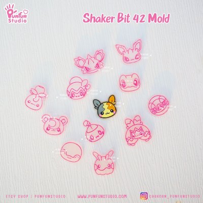 Shaker Bit Poke Mix & SK Animal Mold / 12 in 1 / 42, 43, 44, 45, 47 / UV Resin Mold / Silicone Mold