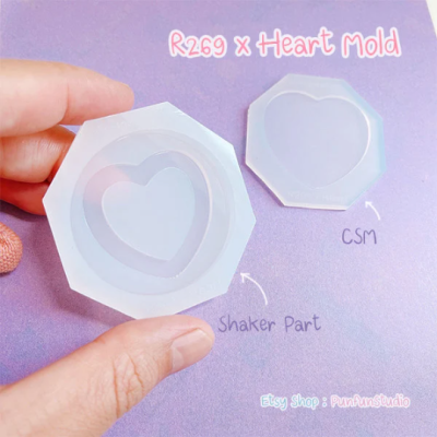 R269 X Heart Shaker Mold + Free CSM / Phone Grip Shaker Mold / Silicone Mold